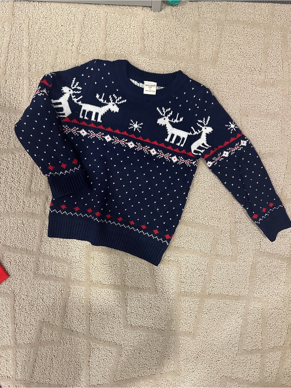 Navy Reindeer Holiday Knit Sweater